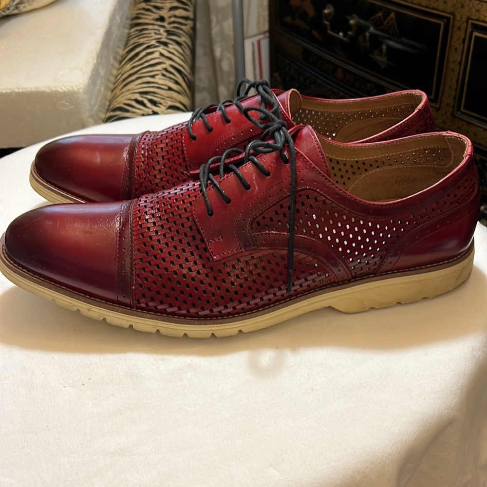 Stacy Adams Mens 25236-600 Emile Wingtip Oxford Walking Shoes Red Size 14M